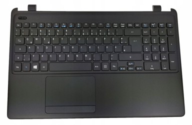 ACER Gornje kućište s tipkovnicom za Aspire E1-522 MS2372, njemački raspored, 15,6", crni